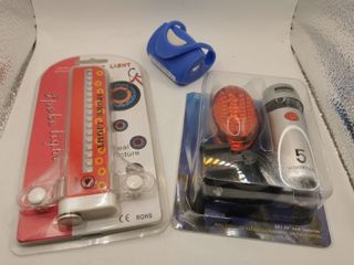 Pack accesorios bicicleta sillín + luces LED