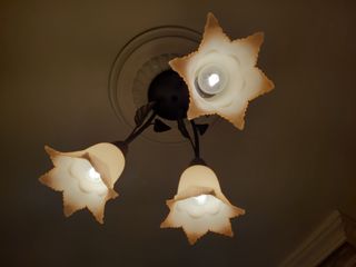 Lámpara de forja estilo rústico con tulipas