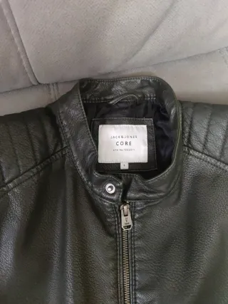 Chaqueta cuero sintético hombre