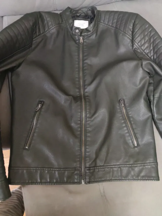Chaqueta cuero sintético hombre