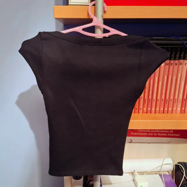 Top Zara scollo Bardot nero