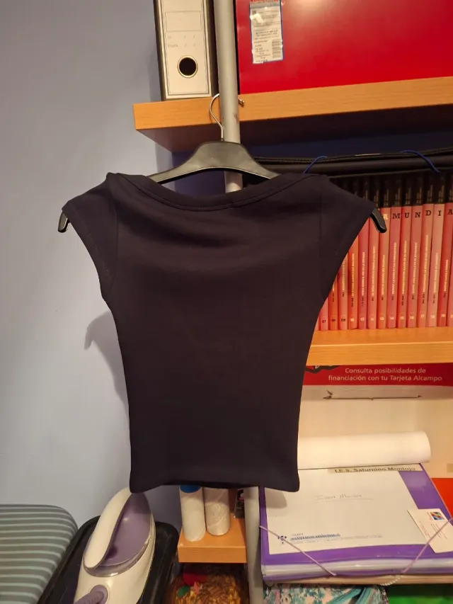 Top Zara scollo Bardot nero