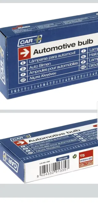 10 Bombillas T5 W2X4.6D 12V