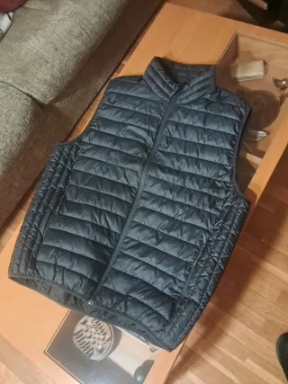 Chaleco acolchado invierno hombre negro