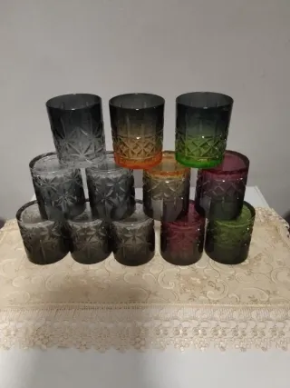 Set 12 Bicchieri Vetro Gradiente