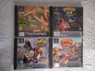 Lote 4 Juegos PS1: Tarzán, Crash 2, Warped, Bash