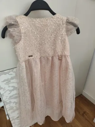 Vestido fiesta Disney dorado talla 9-10 y 3-4