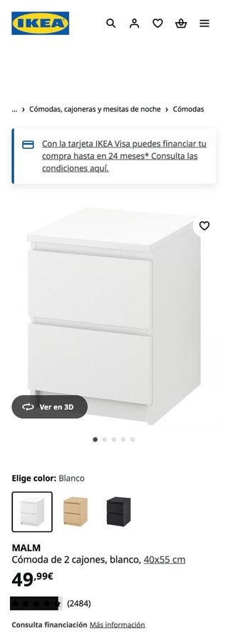 2 Comodini Malm Ikea Bianchi