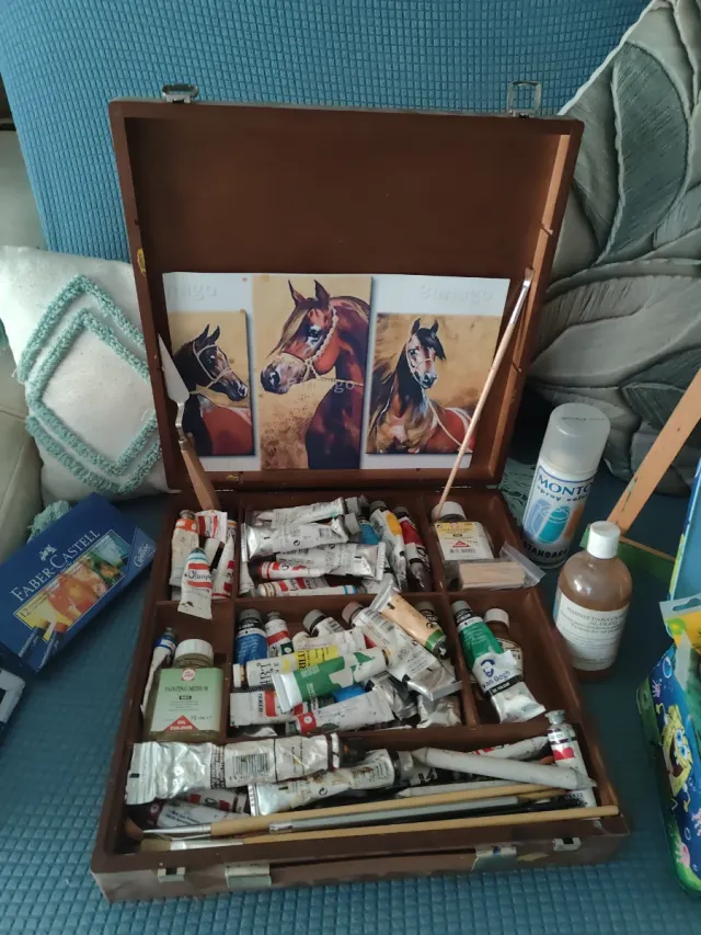 Maletín Van Gogh con caballete y pinturas acrílica