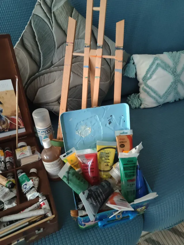 Maletín Van Gogh con caballete y pinturas acrílica