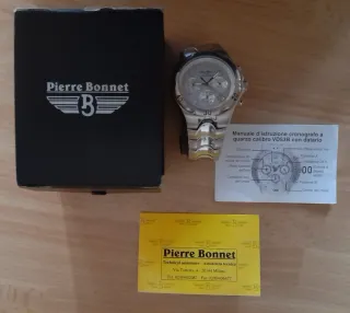 Orologio da uomo vintage in acciaio Pierre Bonnet