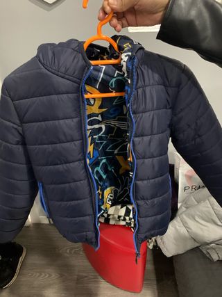 Chaqueta reversible niño azul multicolor
