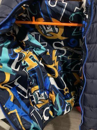 Chaqueta reversible niño azul multicolor