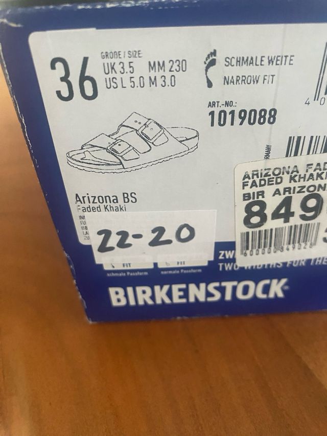 Birkenstock Arizona Kaki Talla 36 conservo ticket