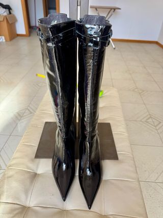 Stivali Nero Giardini neri vernice