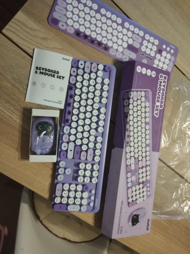 Teclado y Ratón Inalámbrico iTotal Morado
