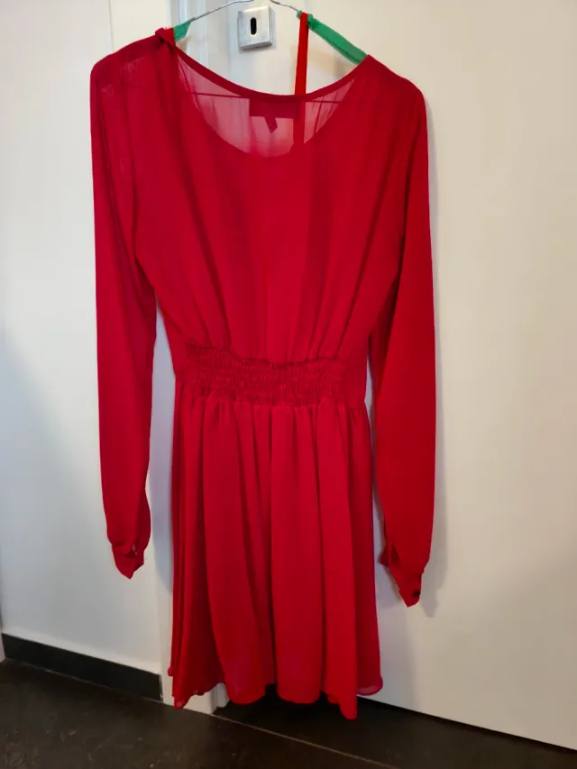 Vestito rosso manica lunga