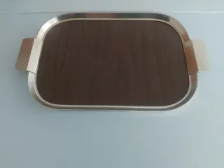 Vassoio elegante legno e metallo