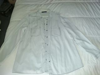 Camisa Violeta by Mango Azul muy claro