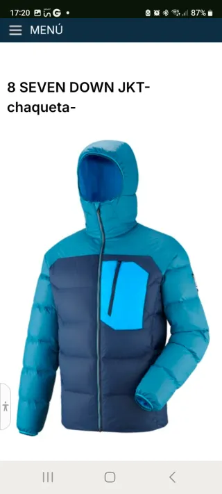 Chaqueta de plumas Millet azul/gris