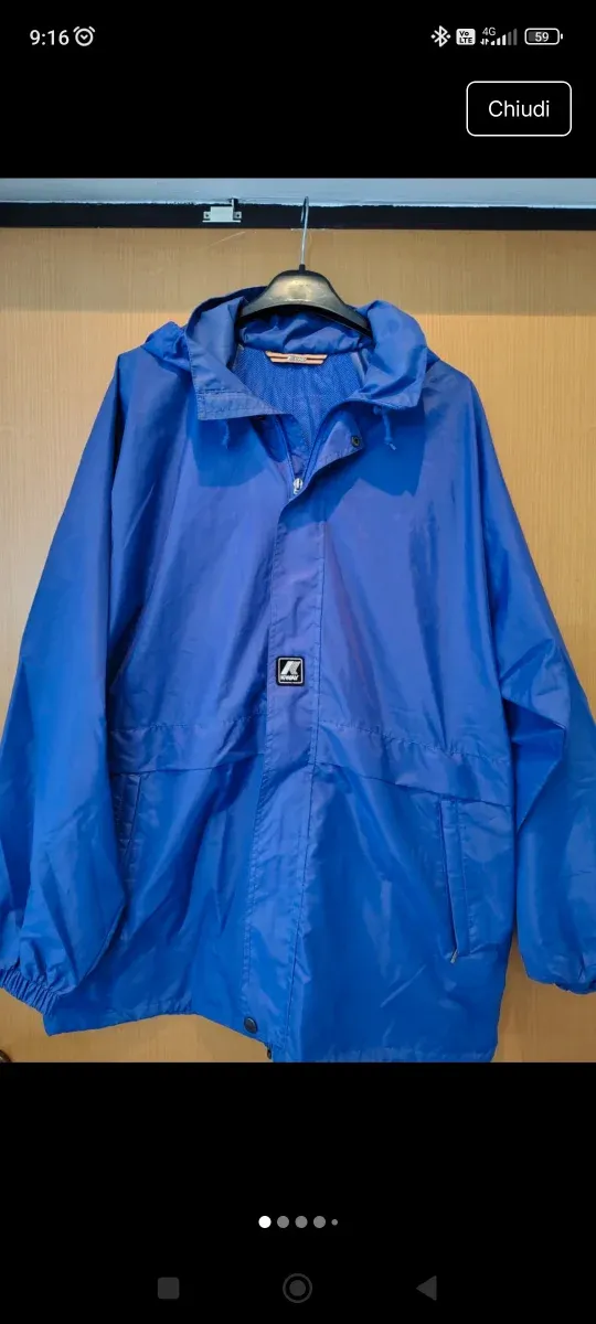 Giacca K-Way antivento e pioggia blu
