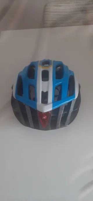Casco Bicicleta Azul/Blanco/Amarillo/Con luz
