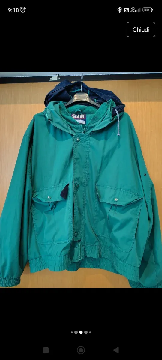 Giubbotto impermeabile Slam verde/blu