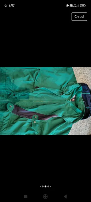 Giubbotto impermeabile Slam verde/blu