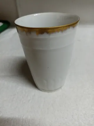 Bicchiere porcellana bianco decoro oro