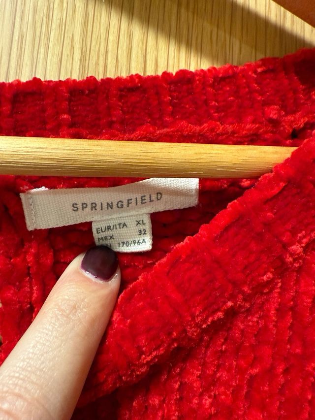 Jersey rojo efecto terciopelo