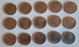 Lote 15 monedas 25 pesetas 1975 Juan Carlos I