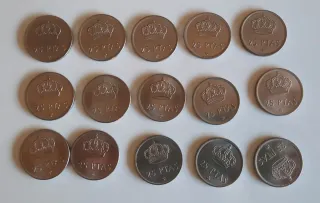Lote 15 monedas 25 pesetas 1975 Juan Carlos I