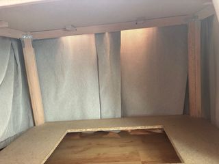 Mesa camilla 140x75 con cristal y tela