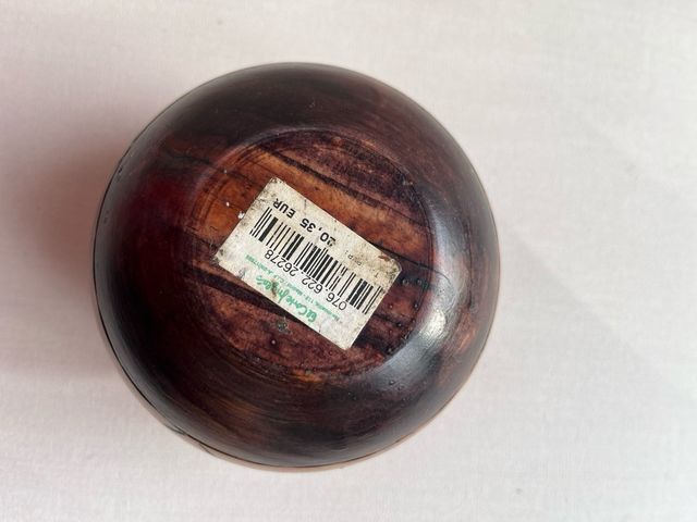 Antico portacandele sferico in legno Texas Ebony