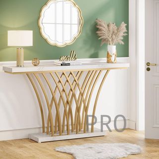 Tavolo consolle in marmo e metallo - Tribesigns