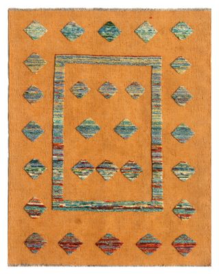 Tappeto Kilim Lana Reversibile Arancione 154X110