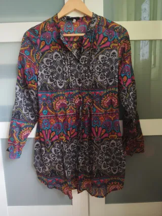 Blusón estampado largo multicolor