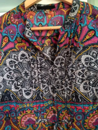 Blusón estampado largo multicolor