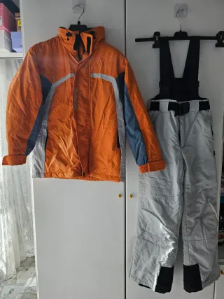 Completo sci arancione e grigio