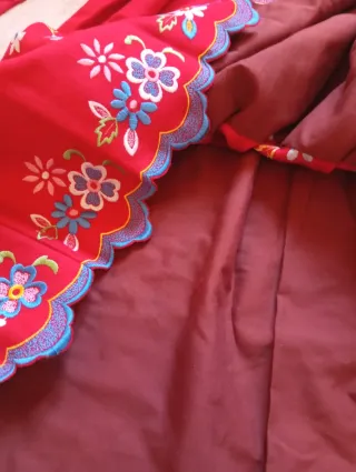 Falda regional bordada multicolor