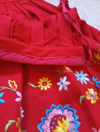 Falda regional bordada multicolor