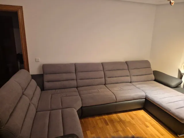 Sofá Modular XXL Gris y Negro