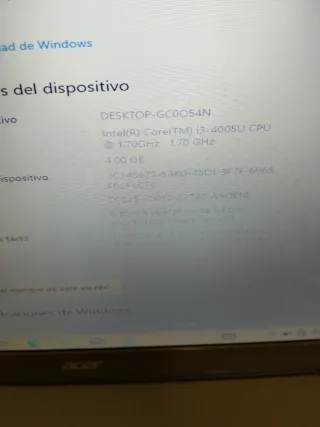 Ordenador portátil Acer 17 gris