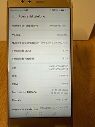 Huawei P10 Lite Dorado