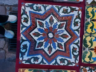 Pareja azulejos antiguos Menzaque