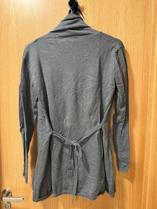 Chaqueta Zara punto fino gris oscuro