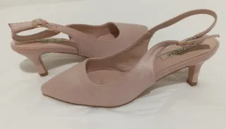 Conjunto Zapatos y Cartera Terciopelo Rosa Núm-38