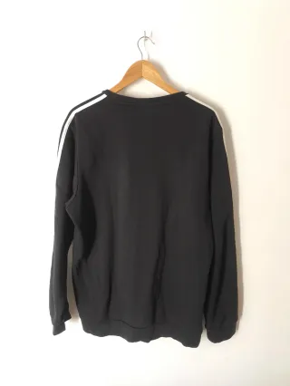 Sudadera Adidas Negra con Rayas Blancas
