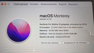 MacBook A1502 i7. 3.1GHz 16GB RAM 256GB SSD