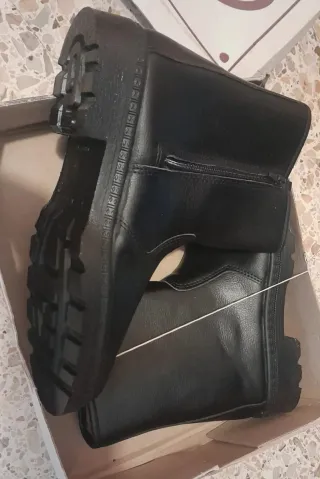 Botas de cuero negras para hombre